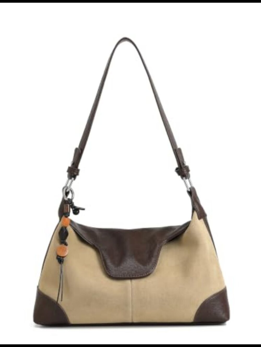Suede Crescent Crossbody Bag with Tassel Charm and Free Keychain